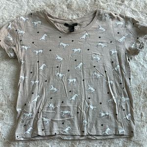 Forever 21 dog print cropped t shirt , size small